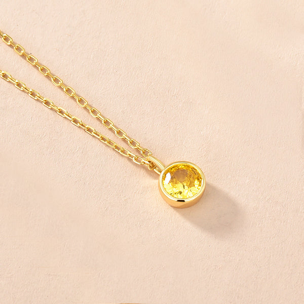 Single Birthstone Pendant Necklace