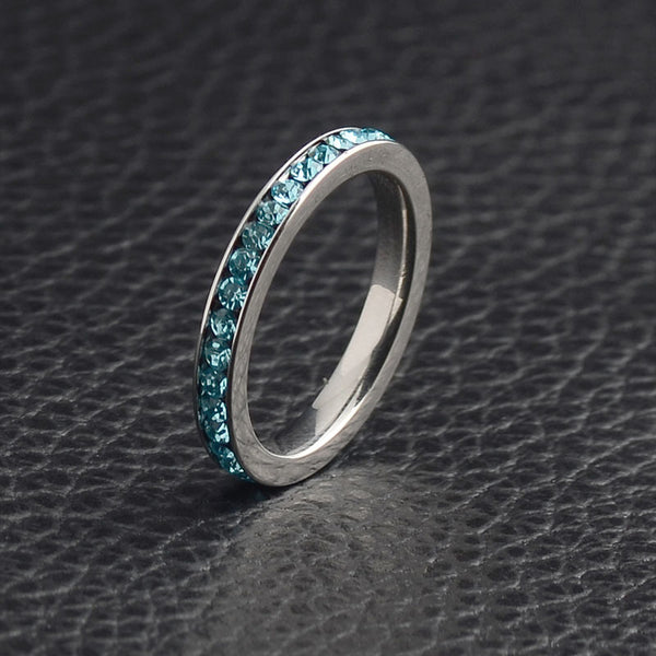 Custom Birthstone Pave Stacking Ring