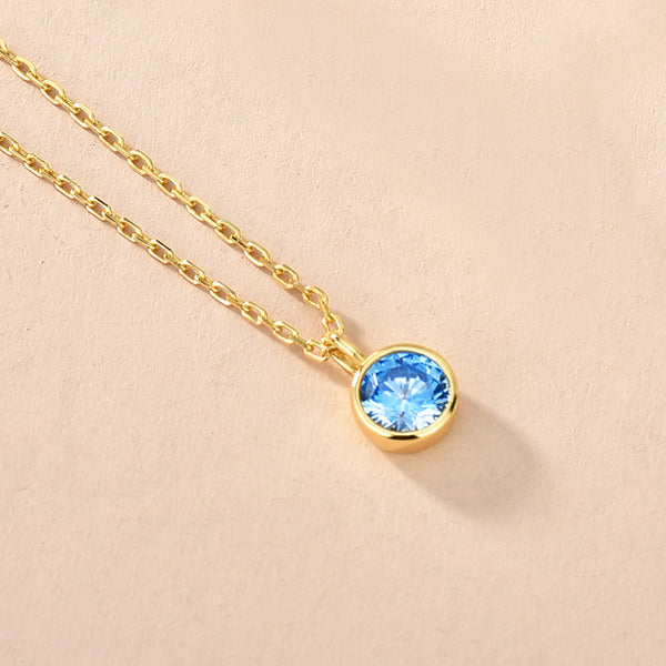 Single Birthstone Pendant Necklace