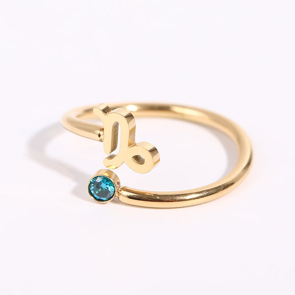 Zodiac Sign Birthstone Ring