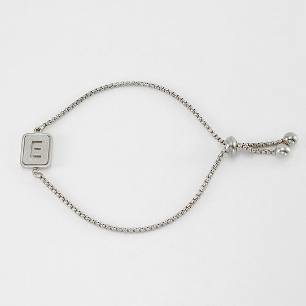 Initial Letter Square Charm Bracelet