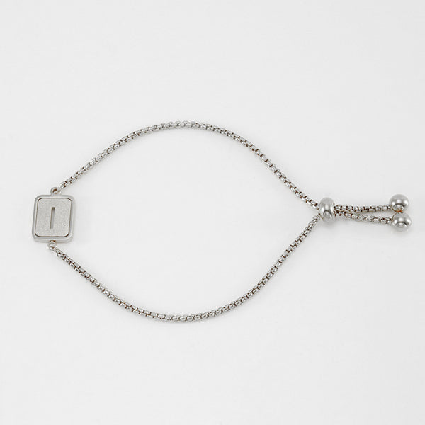 Initial Letter Square Charm Bracelet