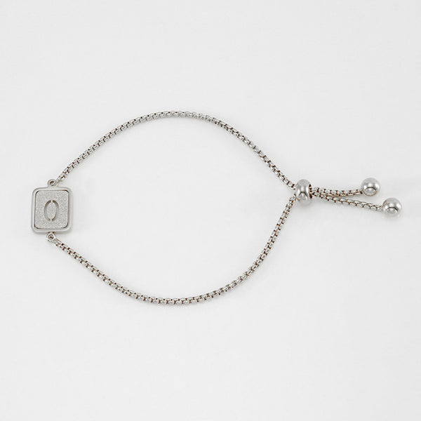 Initial Letter Square Charm Bracelet