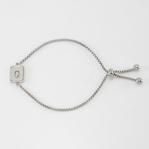 Initial Letter Square Charm Bracelet