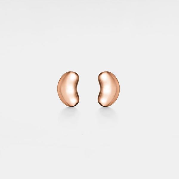 Dainty Gold Bean Stud Earrings