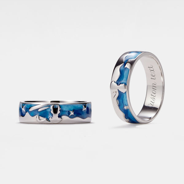 Little Prince Fox Couple Eternity Ring