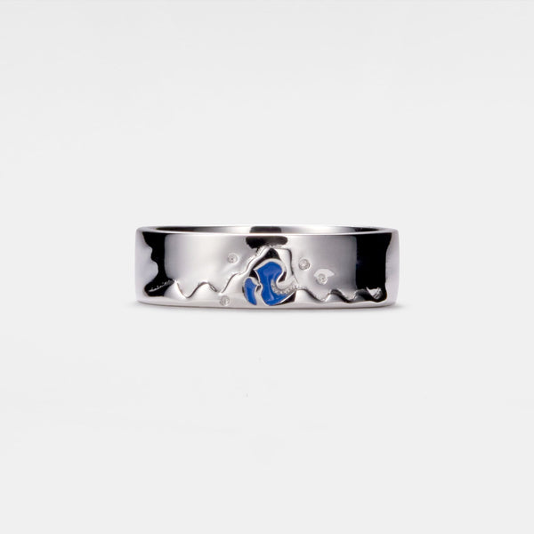 Mountain Ocean Matching Couple Ring