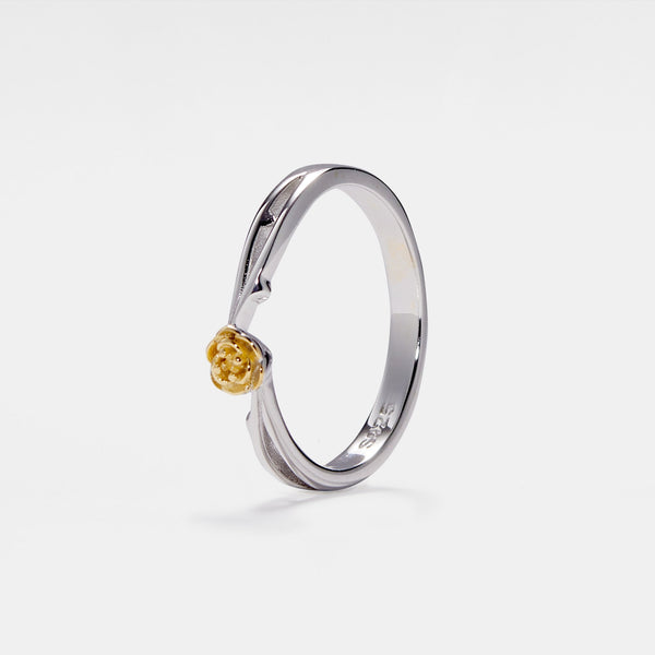 Little Prince Rose Flower Couple Ring