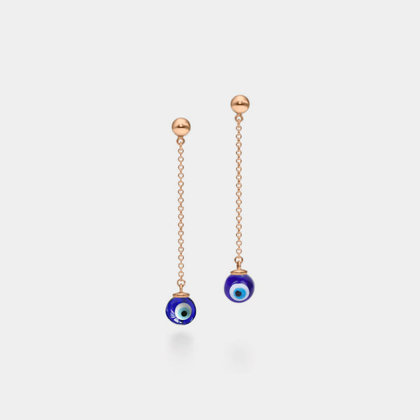 Glass Evil Eye Drop Earrings