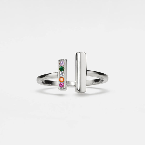 Rainbow Gem Stone Wire Ring