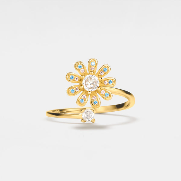 Daisy Flower Fidget Spinner Ring