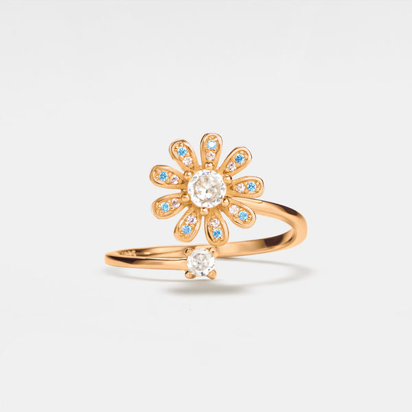 Daisy Flower Fidget Spinner Ring