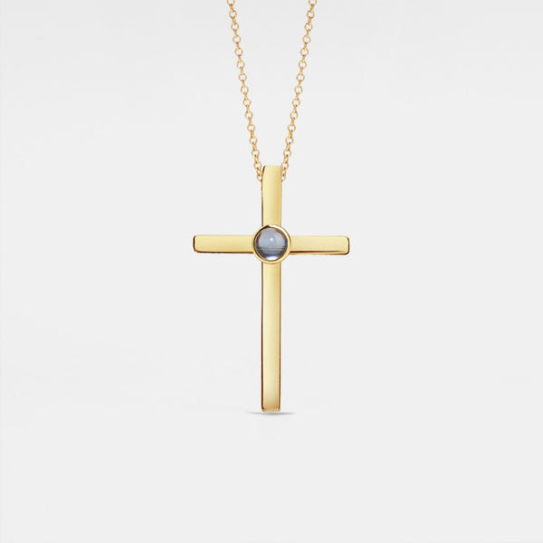 Custom Cross Photo Projection Necklace