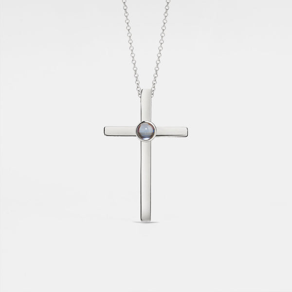 Custom Cross Photo Projection Necklace