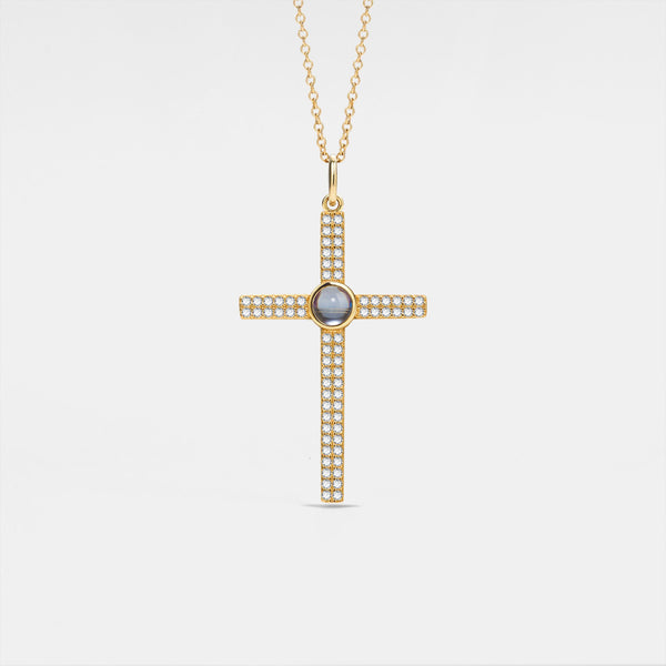 Cross Custom Photo Projection Necklace