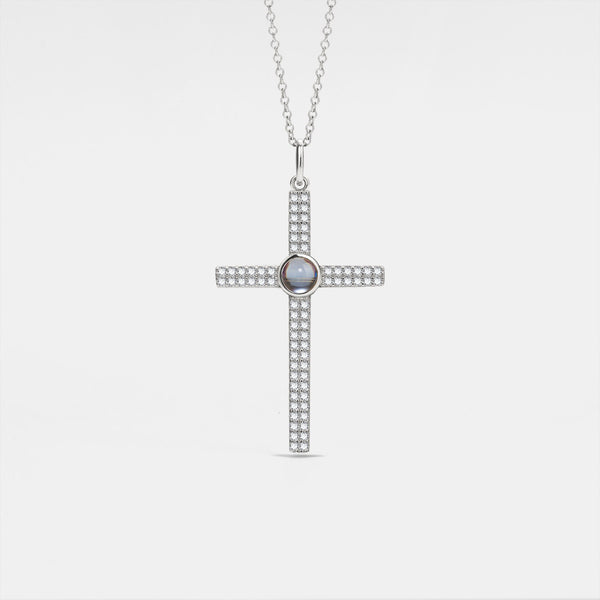 Cross Custom Photo Projection Necklace