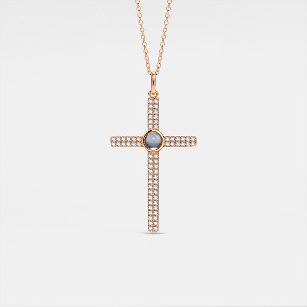 Cross Custom Photo Projection Necklace