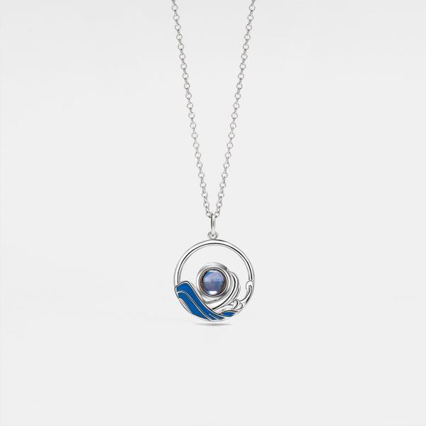 Mountain Ocean Photo Projection Necklace