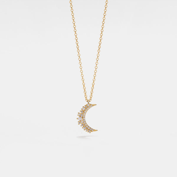 Crescent Moon Charm Wedding Necklace