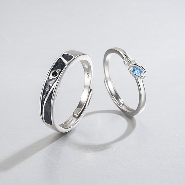 Saturn Jupiter Star Couple Matching Ring