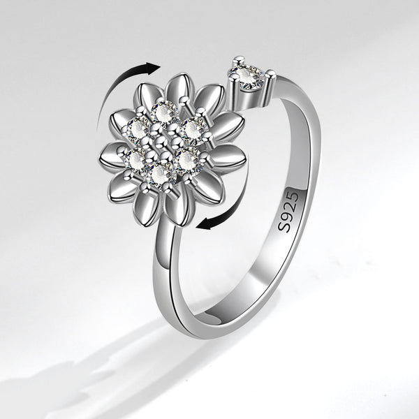 Flower Anxiety Fidget Spinner Ring