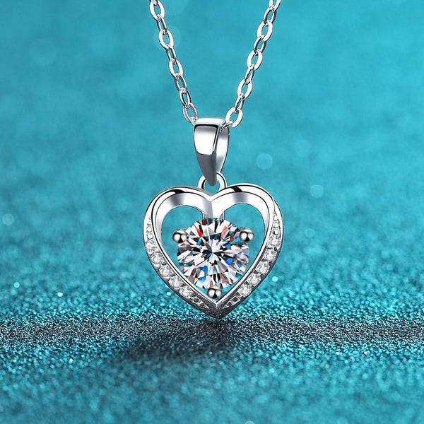 Moissanite Heart Pendant Necklace