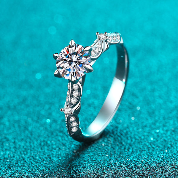 Intricate Moissanite Engagement Ring