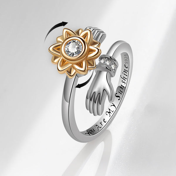 Sunflower Anxiety Fidget Spinner Ring