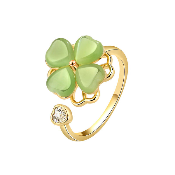 Four Leaf Clover Fidget Spinner Ring