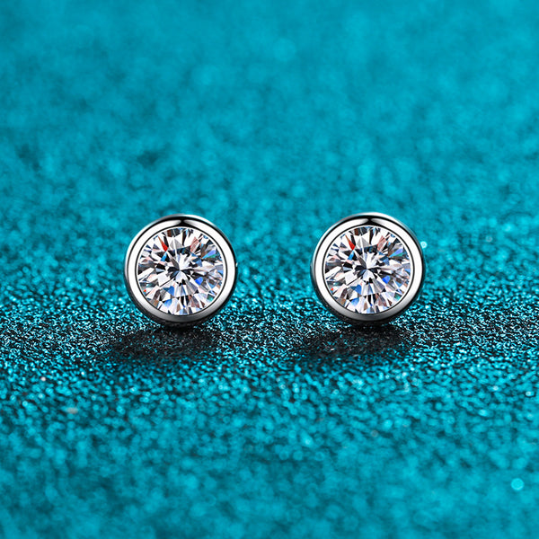 Moissanite Stud Wedding Earrings