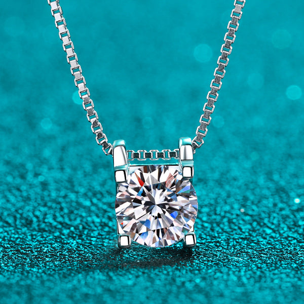 Four-Prong Moissanite Wedding Necklace