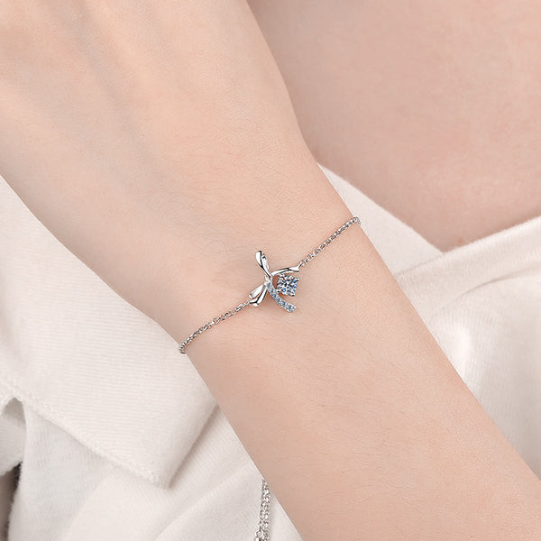 Moissanite Bow Tie Wedding Bracelet