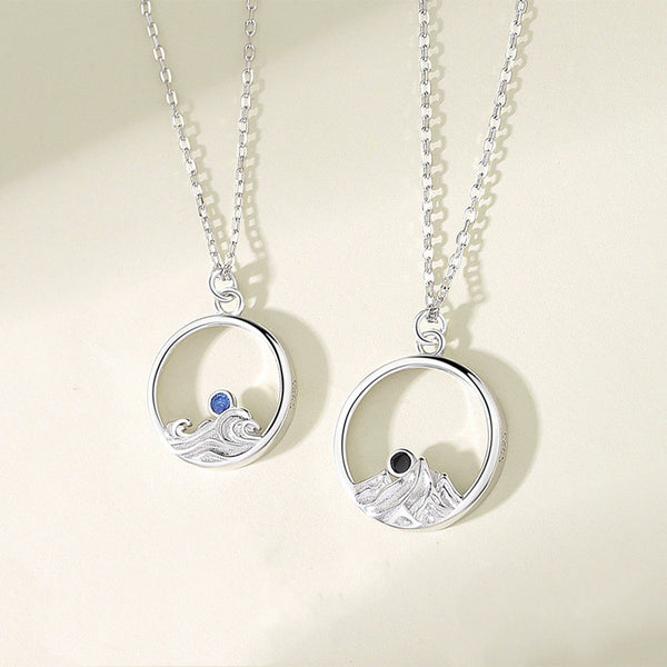 Mountain Ocean Couple Necklace