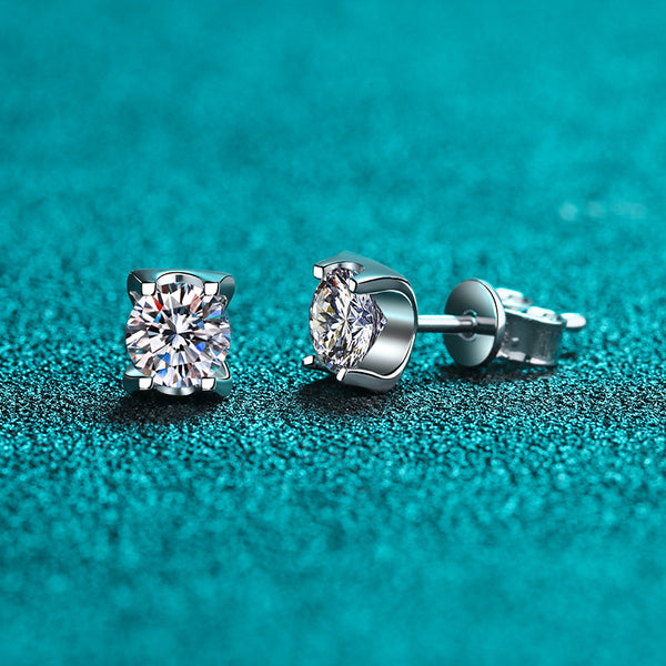 Four-Prong Moissanite Stud Earrings