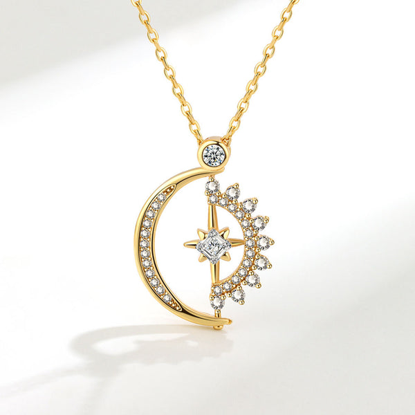 Sun Moon Star Fidget Spinner Necklace