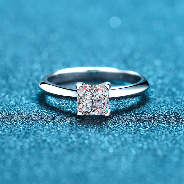 Moissanite Princess Cut Engagement Ring