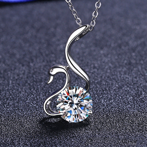 Moissanite Swan Wedding Necklace