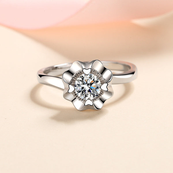 Moissanite Four Leaf Clover Engagement Ring