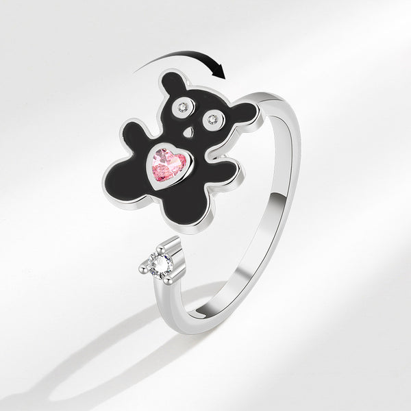 Bear Heart Anxiety Fidget Spinner Ring