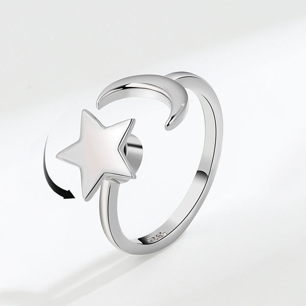 Moon Star Anxiety Fidget Spinner Ring