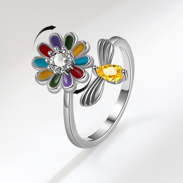 Flower Anxiety Fidget Spinner Ring