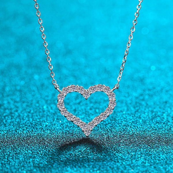 Moissanite Heart Pendant Necklace