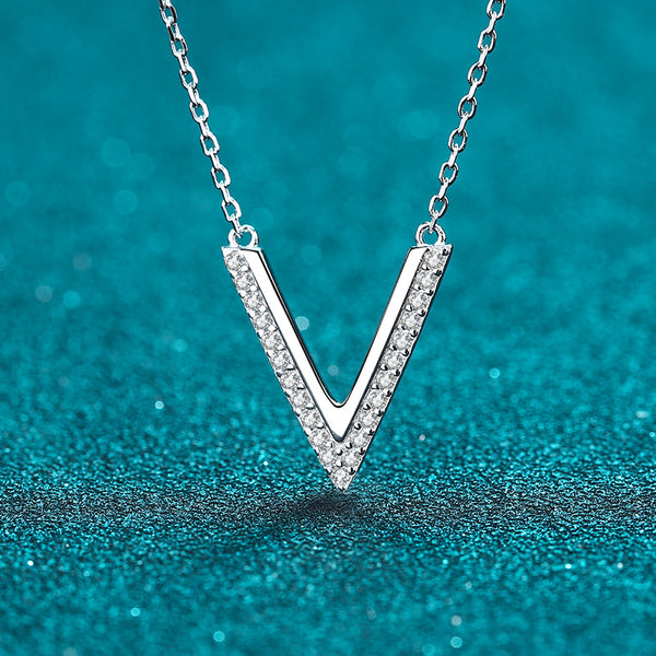 Moissanite V-Shape Wedding Necklace