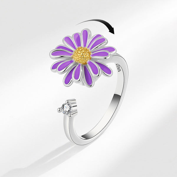 Daisy Flower Anxiety Fidget Spinner Ring