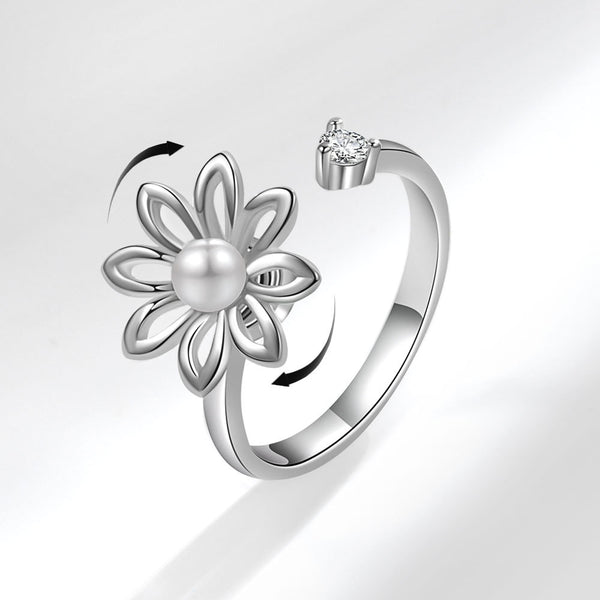 Flower Anxiety Fidget Spinner Ring