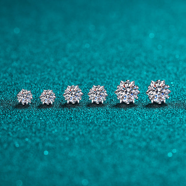 Moissanite Snowflake Wedding Stud Earrings