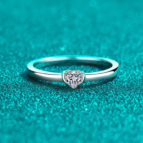 Heart Moissanite Engagement Ring