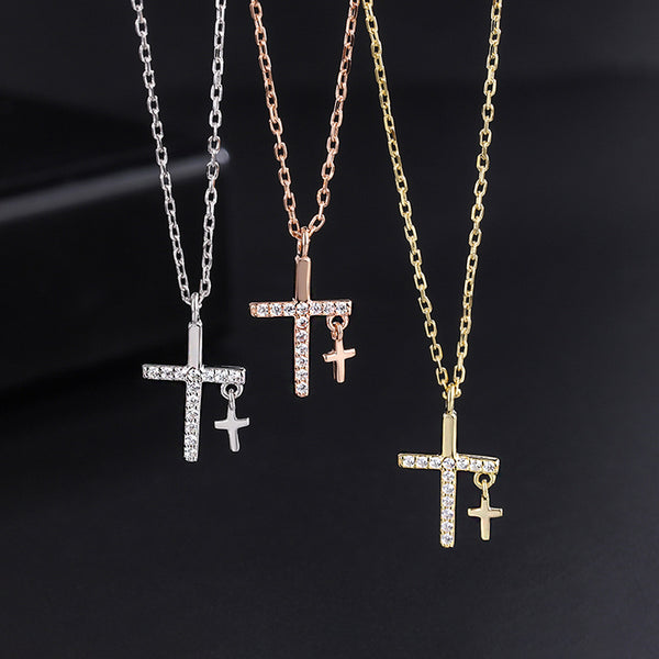 Dainty Cross Charm Pendant Necklace