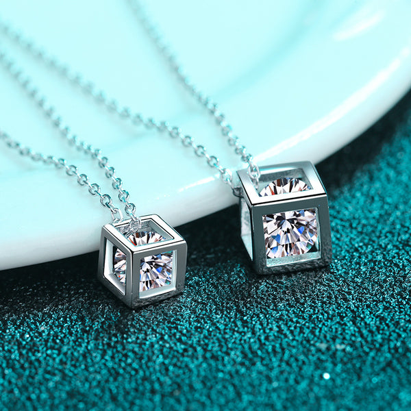 Moissanite Magic Cube Wedding Necklace