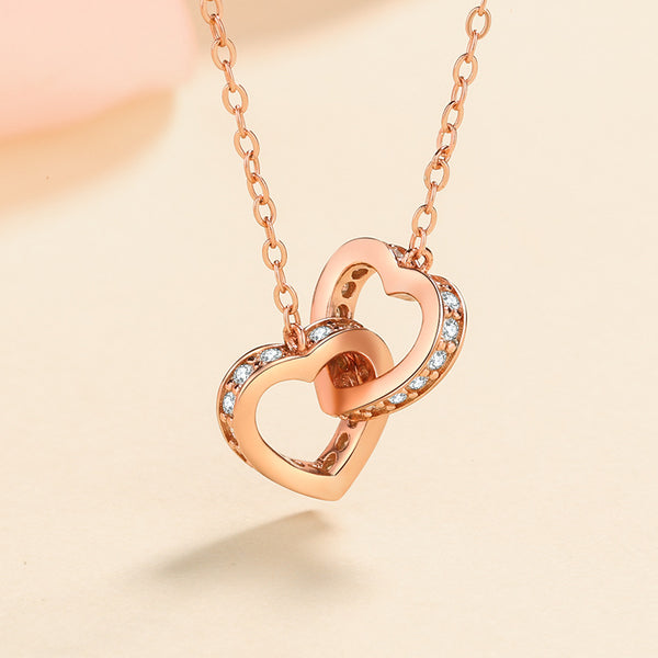 Interlocking Heart Moissanite Necklace